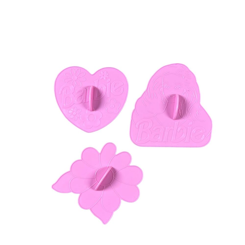 WILTON Barbie Cookie Cutters Vintage 1995 Pink Plastic Stamp Set Lot of 3